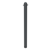 Ornamental bollard | steel tube � 89 mm | with hemisphere head | stationary, for casting in concretewith ground anchor, total length approx. 1300 mm | with 2 eyelets